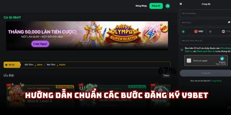 Hướng dẫn chuẩn các bước đăng ký V9BET